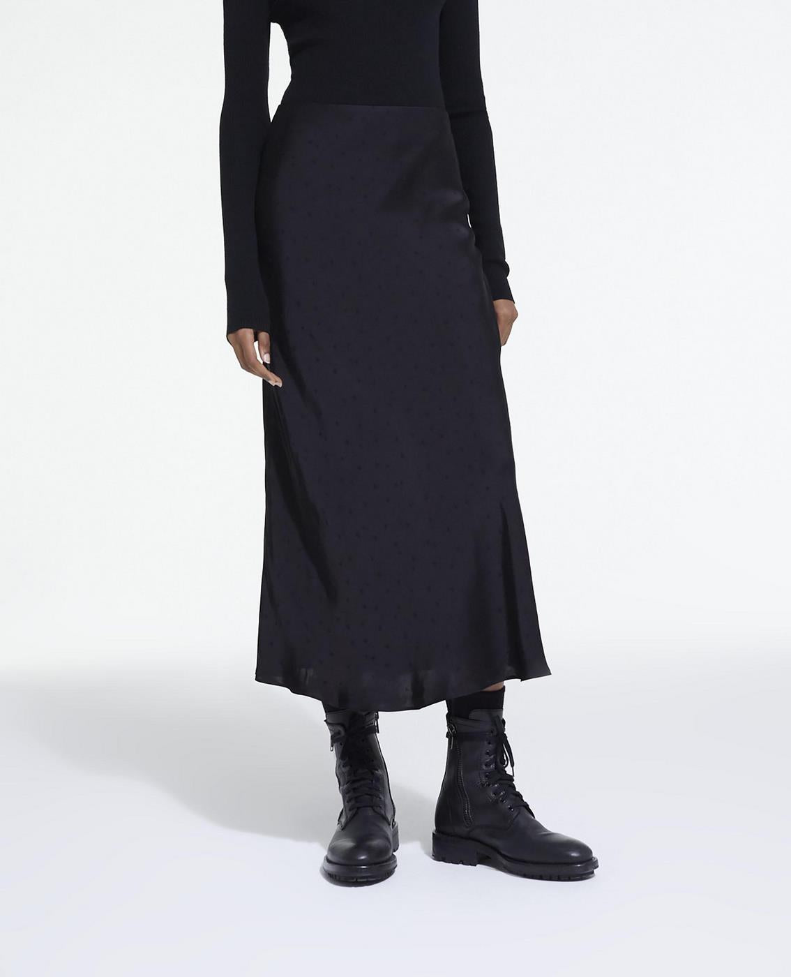 The Kooples - Long Jacquard Skirt with Small Hearts - Women