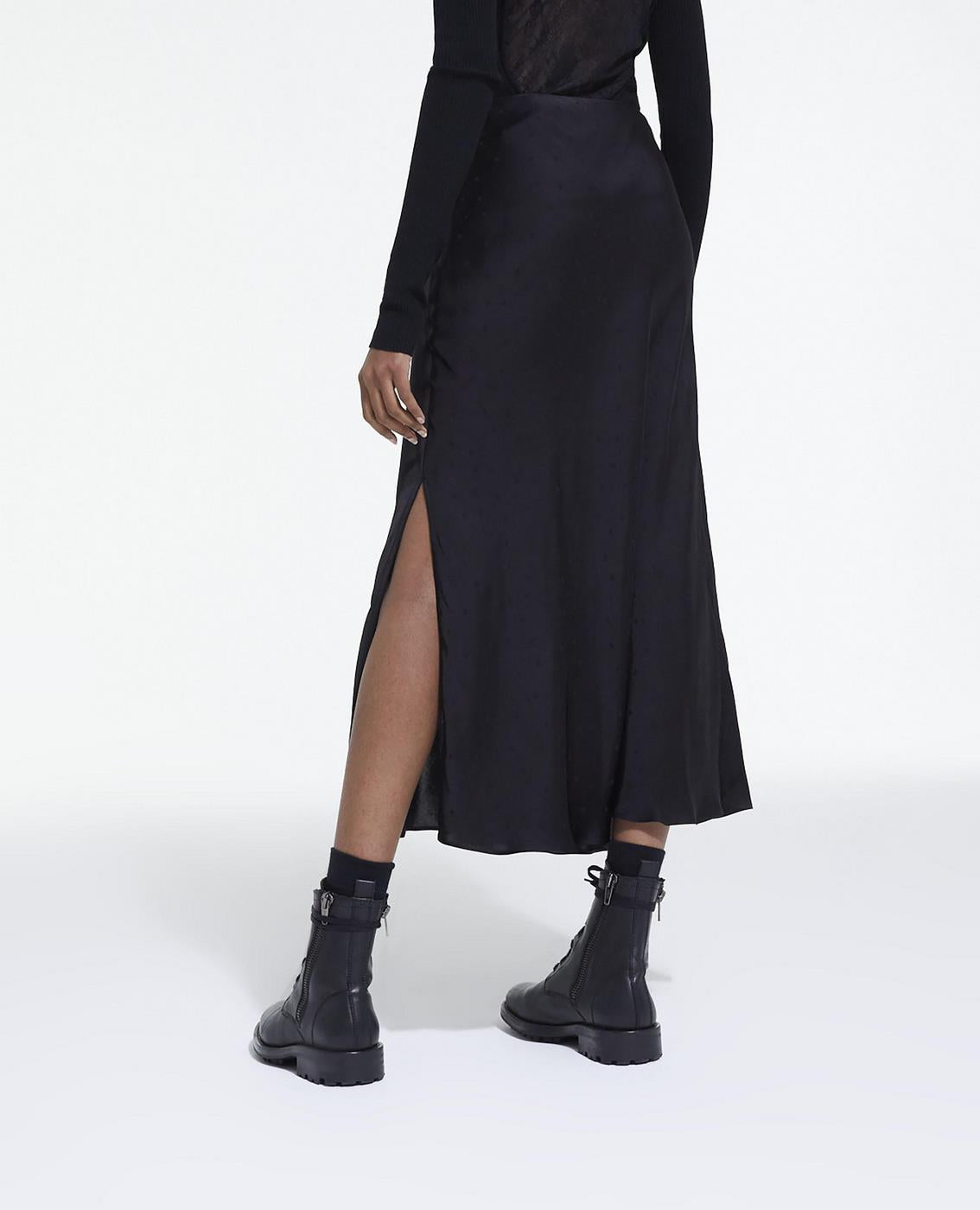 The Kooples - Long Jacquard Skirt with Small Hearts - Women