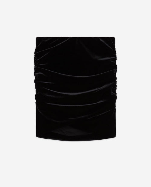 Minijupe En Velours - Noir - Femme