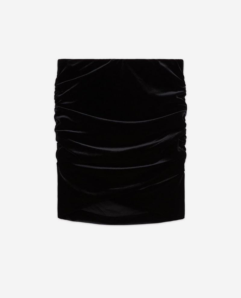 Minifalda de terciopelo - Negro - Mujer