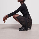 Jupe Portefeuille Taille Haute - Noir - Femme