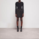 Jupe Portefeuille Taille Haute - Noir - Femme