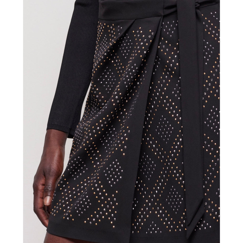 The Kooples - Falda Cruzada Talle Alto - Negro - Mujer