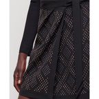 The Kooples - Falda Cruzada Talle Alto - Negro - Mujer