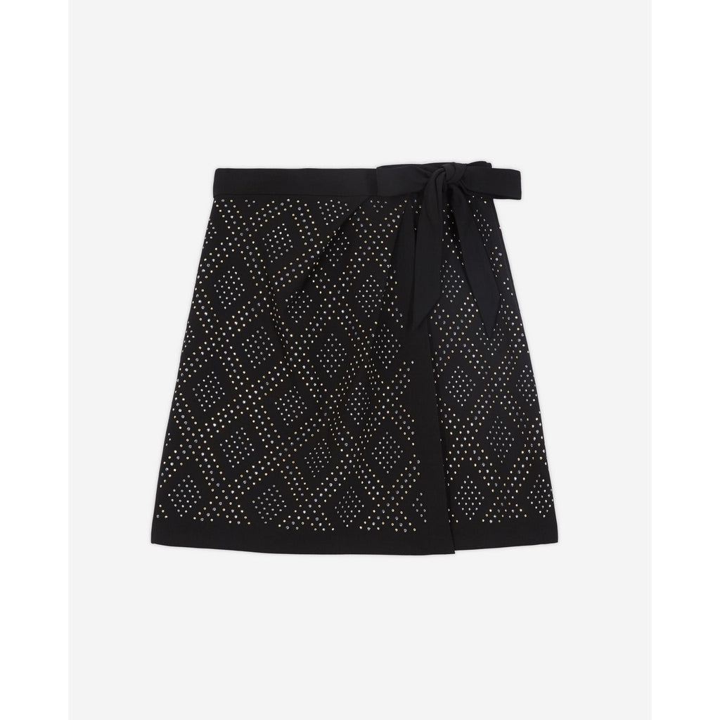 The Kooples - Falda Cruzada Talle Alto - Negro - Mujer