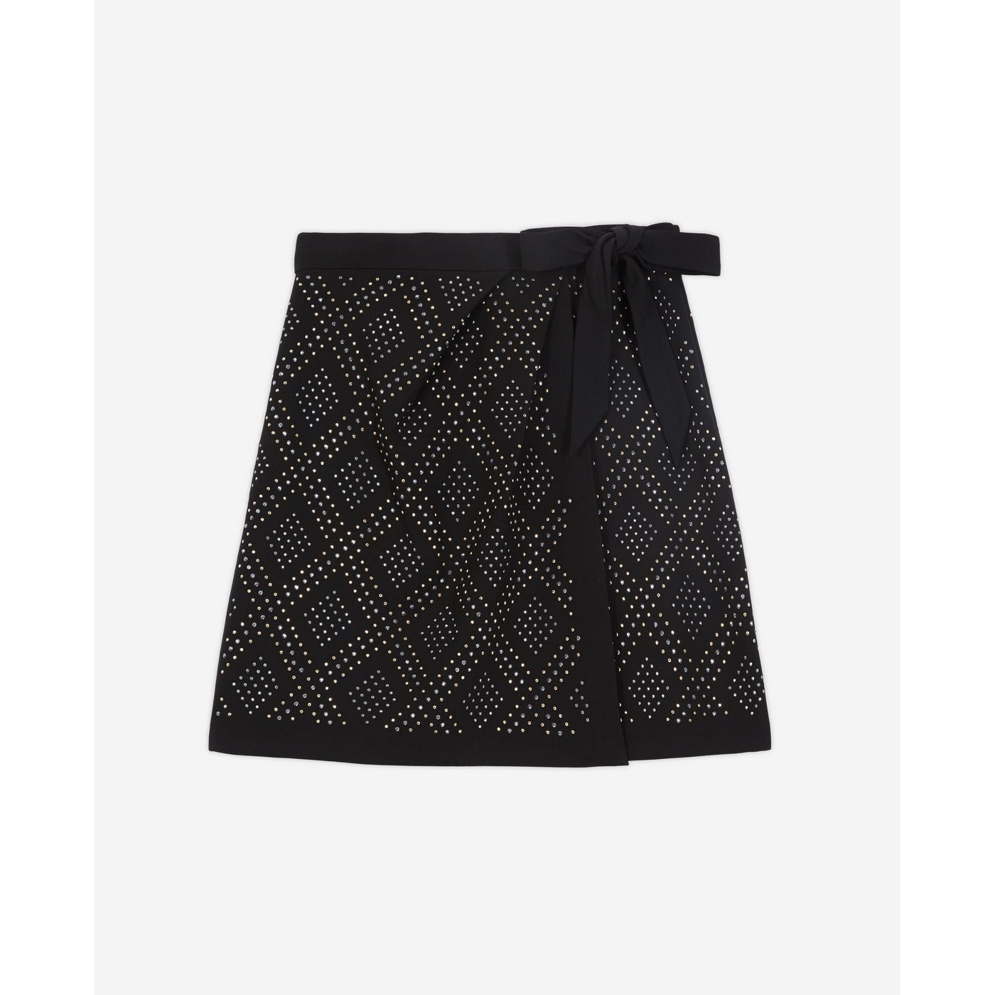 The Kooples - Falda Cruzada Talle Alto - Negro - Mujer
