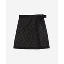 Jupe Portefeuille Taille Haute - Noir - Femme