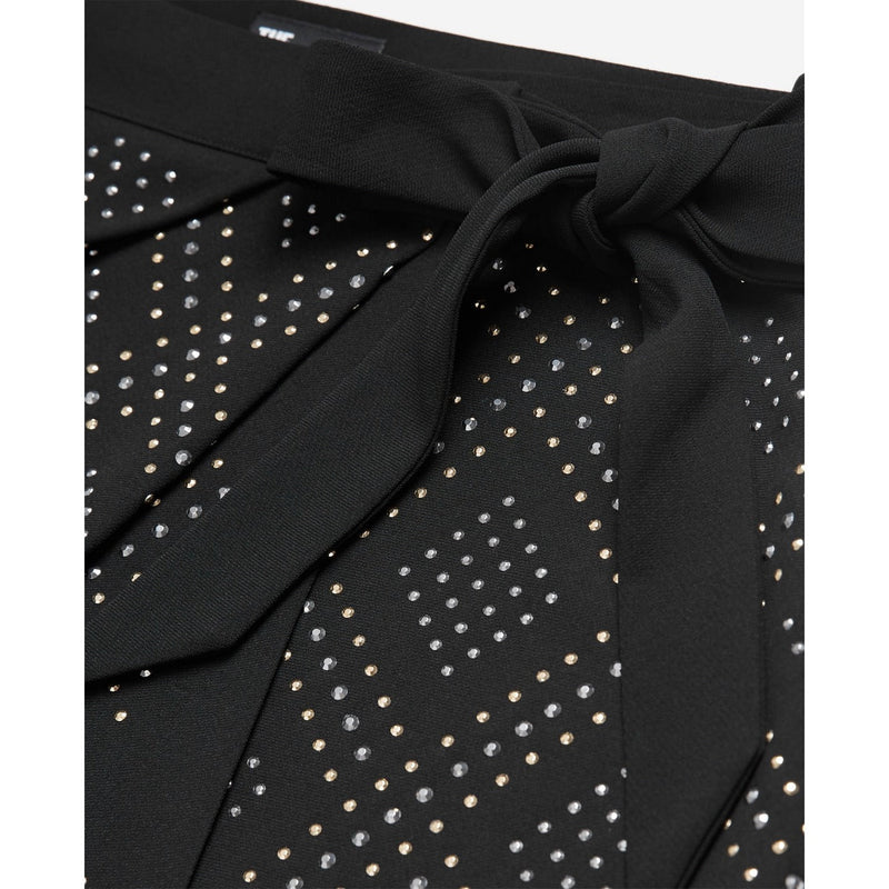 Jupe Portefeuille Taille Haute - Noir - Femme