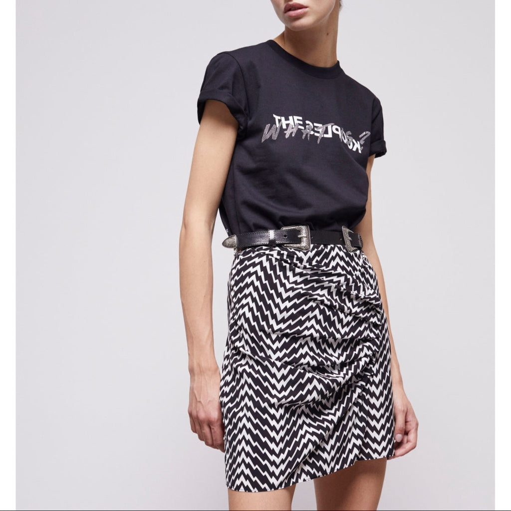 The Kooples - Jupe Droite Taille Haute - Noir - Femme