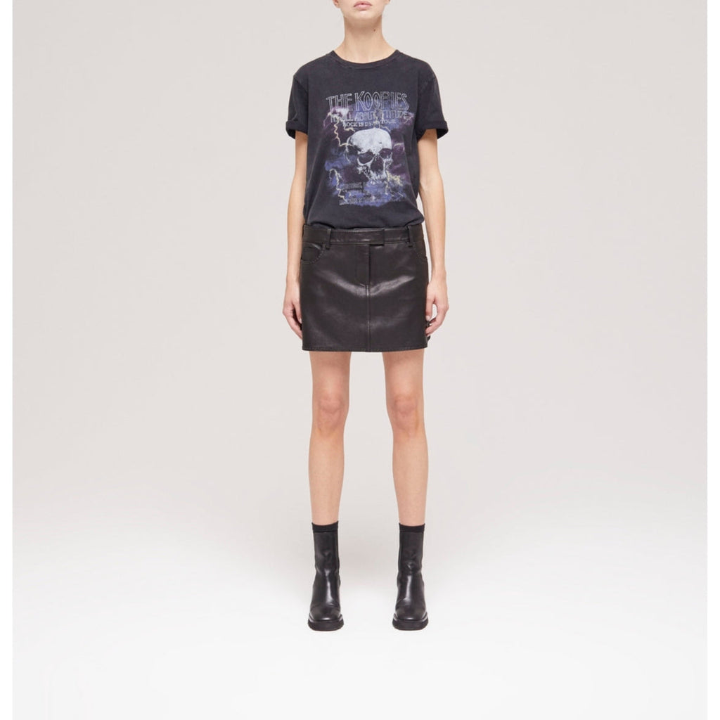 The Kooples - Lambskin Leather Mini Skirt - Black - Women