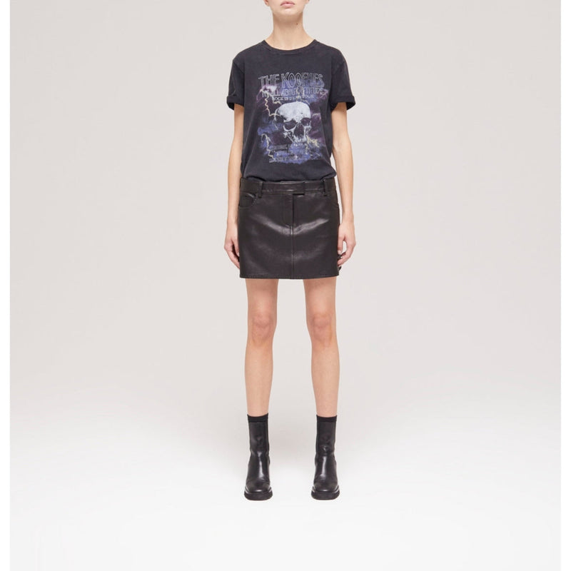 Minijupe En Cuir D’Agneau - Noir - Femme