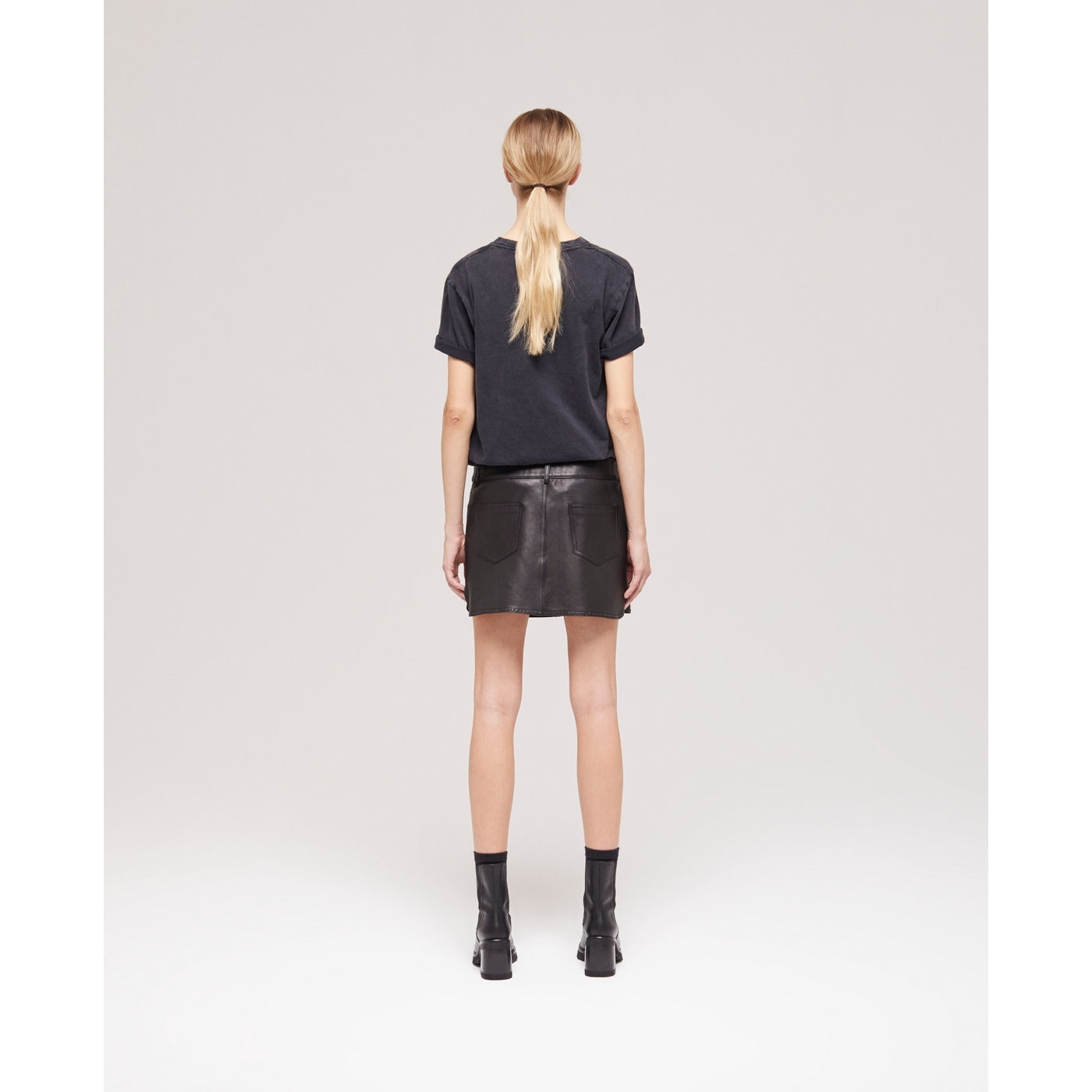 The Kooples - Lambskin Leather Mini Skirt - Black - Women