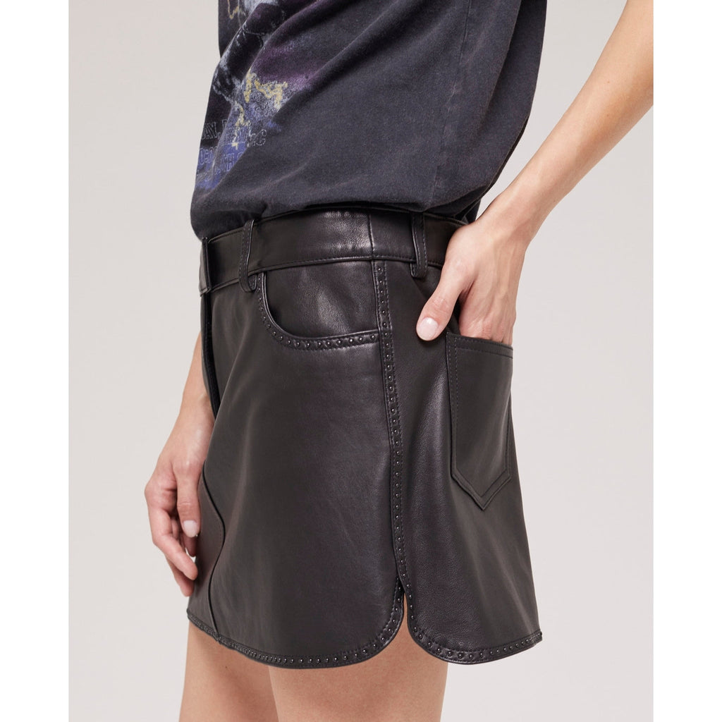 The Kooples - Lambskin Leather Mini Skirt - Black - Women