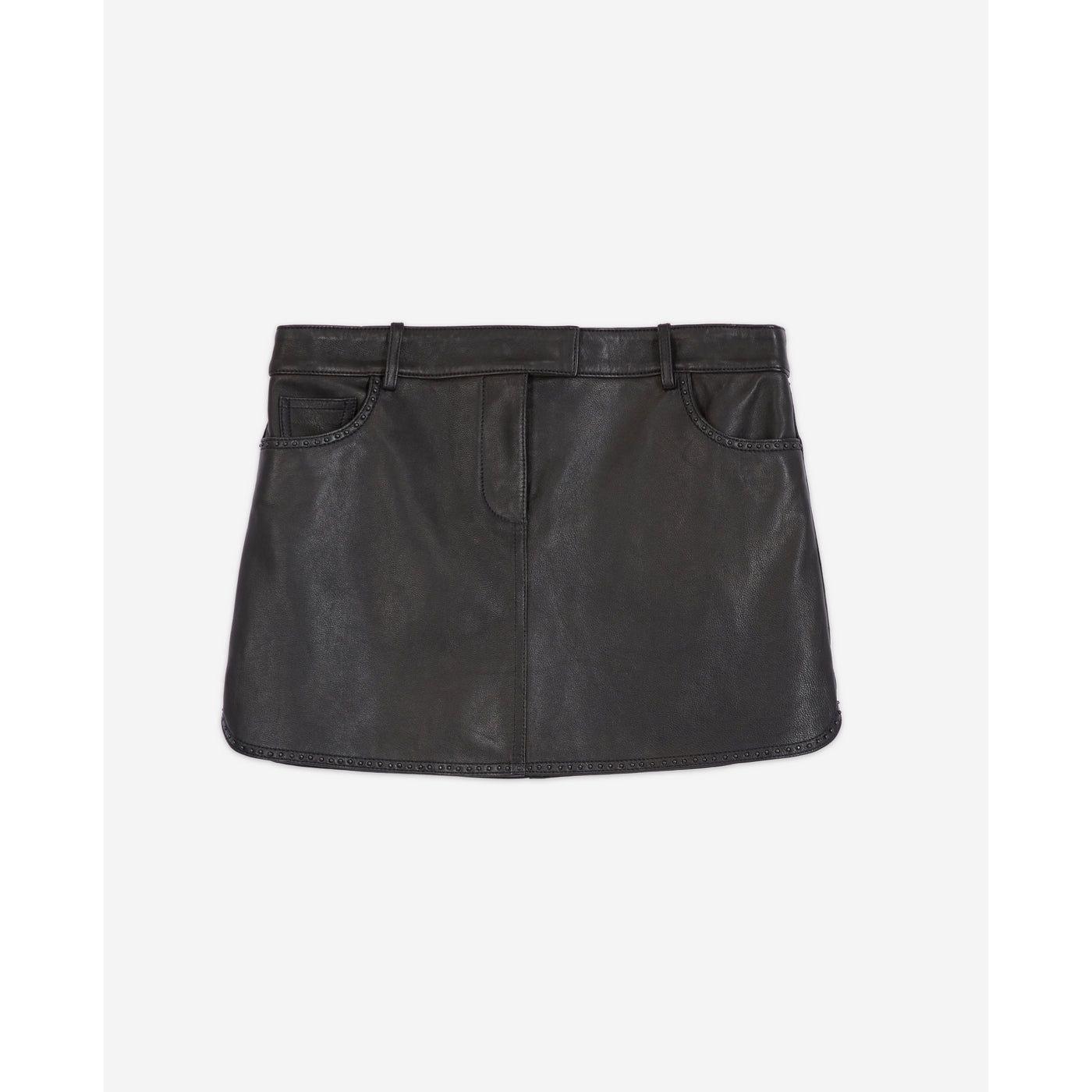 The Kooples - Lambskin Leather Mini Skirt - Black - Women