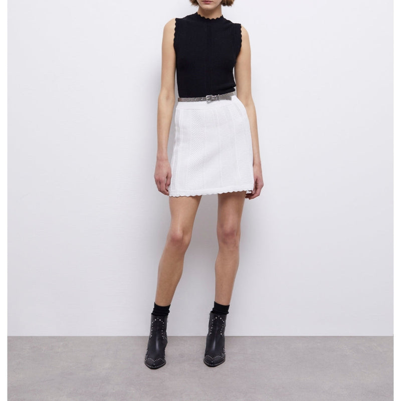 Jupe Trapèze Taille Haute - Blanc - Femme