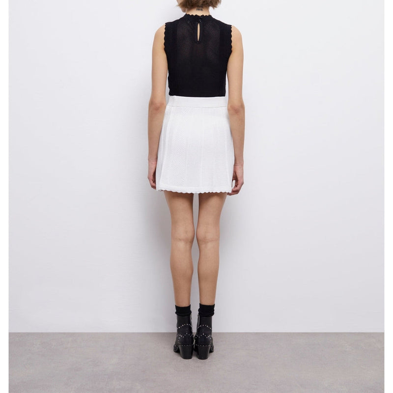 Jupe Trapèze Taille Haute - Blanc - Femme