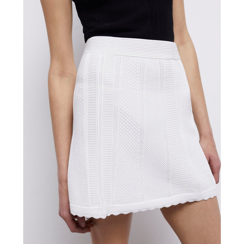 Jupe Trapèze Taille Haute - Blanc - Femme