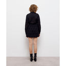 Jupe Patineuse En Broderie Anglaise Taille Haute - Noir - Femme