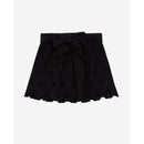 Jupe Patineuse En Broderie Anglaise Taille Haute - Noir - Femme