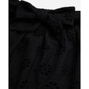 Jupe Patineuse En Broderie Anglaise Taille Haute - Noir - Femme
