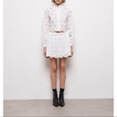 Jupe Droite En Broderie Anglaise - Blanc - Femme