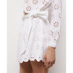 The Kooples - Straight Skirt in Broderie Anglaise - White - Women