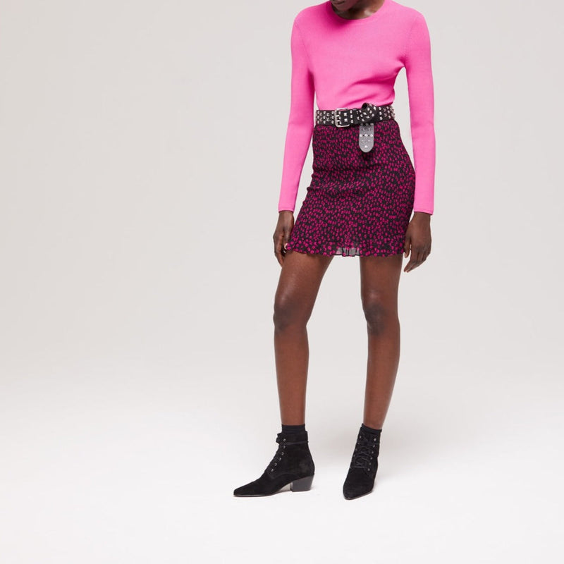 Jupe Droite Taille Haute - Fuchsia - Femme