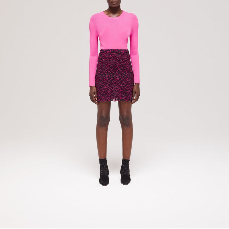 Jupe Droite Taille Haute - Fuchsia - Femme