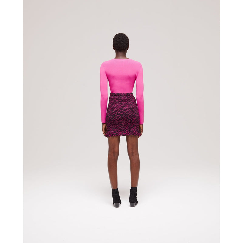 Jupe Droite Taille Haute - Fuchsia - Femme