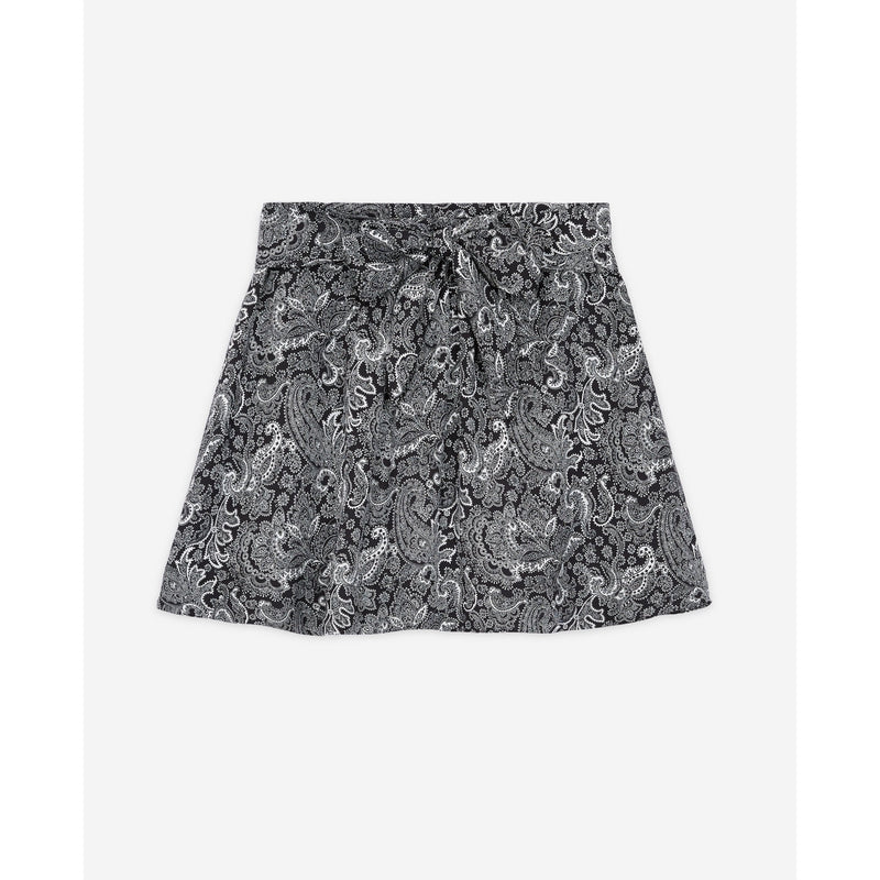 Minifalda de talle alto - Blanco y negro - Mujer
