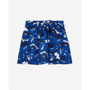 Minijupe Taille Haute En Soie - Bleu - Femme