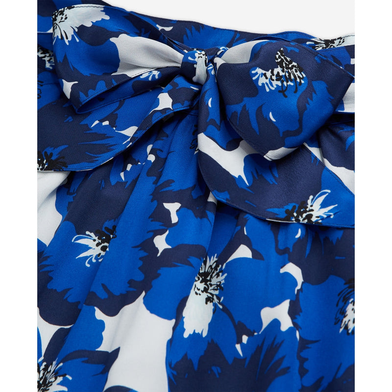 Minijupe Taille Haute En Soie - Bleu - Femme