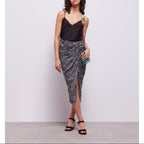 The Kooples - Jupe Midi En Soie - Noir - Femme