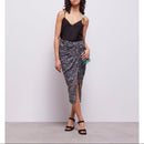 Jupe Midi En Soie - Noir - Femme