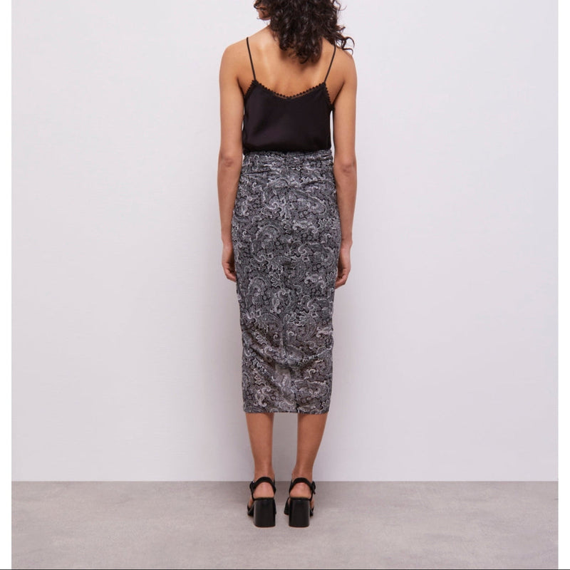 Jupe Midi En Soie - Noir - Femme
