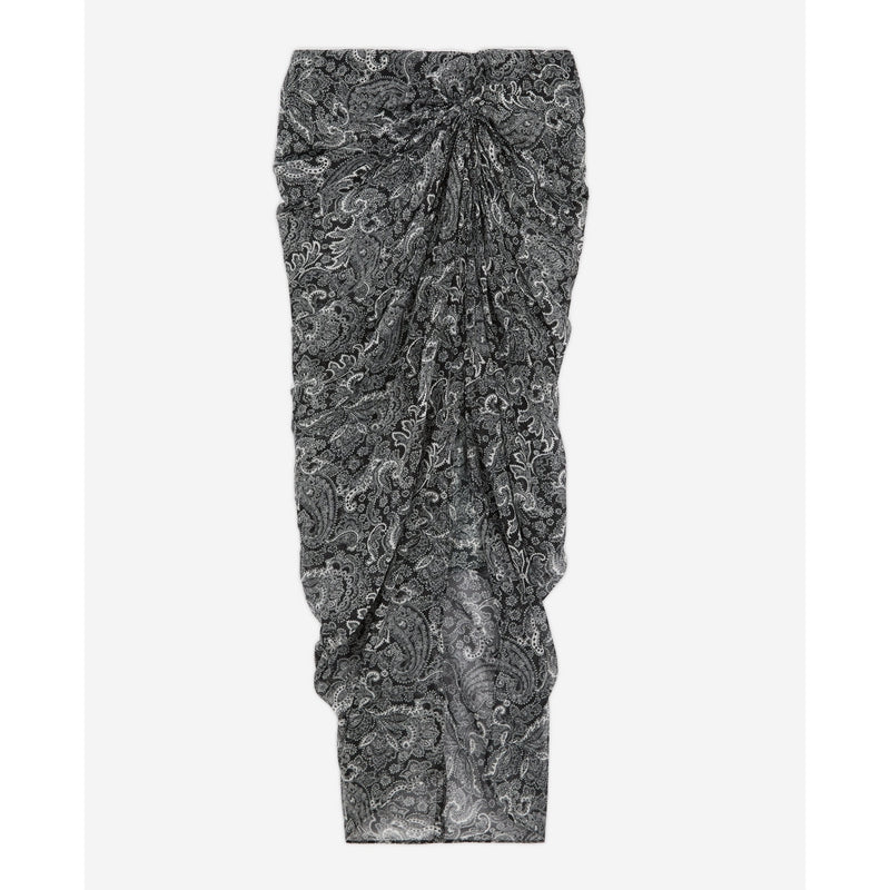 Jupe Midi En Soie - Noir - Femme