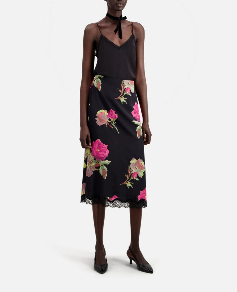 Jupe Longue En Soie - Noir - Femme