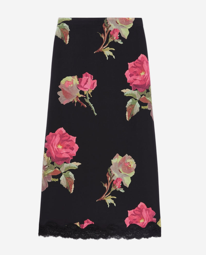 Jupe Longue En Soie - Noir - Femme