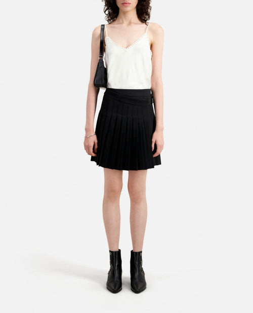 The Kooples - Jupe Portefeuille En Laine - Noir - Femme
