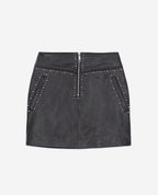 The Kooples - Minifalda de Piel de Cordero - Negro - Mujer