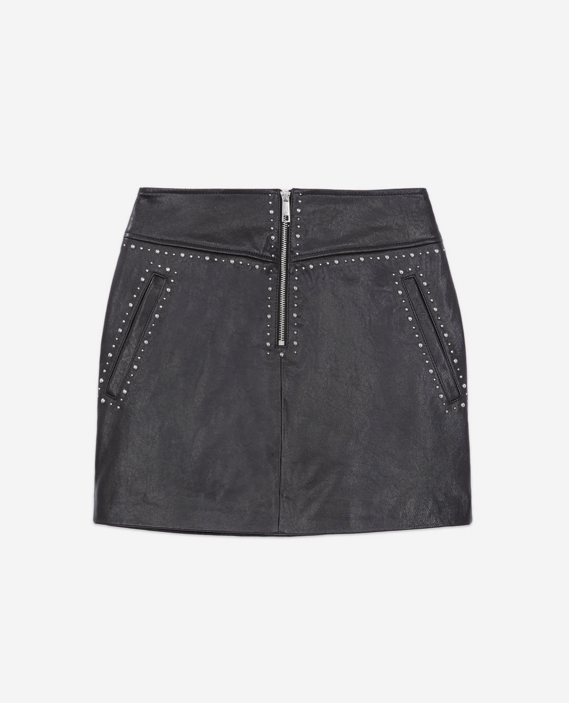 The Kooples - Minifalda de Piel de Cordero - Negro - Mujer