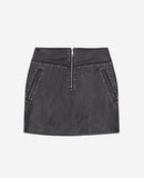 Minifalda de piel de oveja - Negro - Mujer