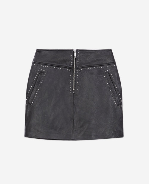The Kooples - Minijupe En Cuir De Mouton - Noir - Femme