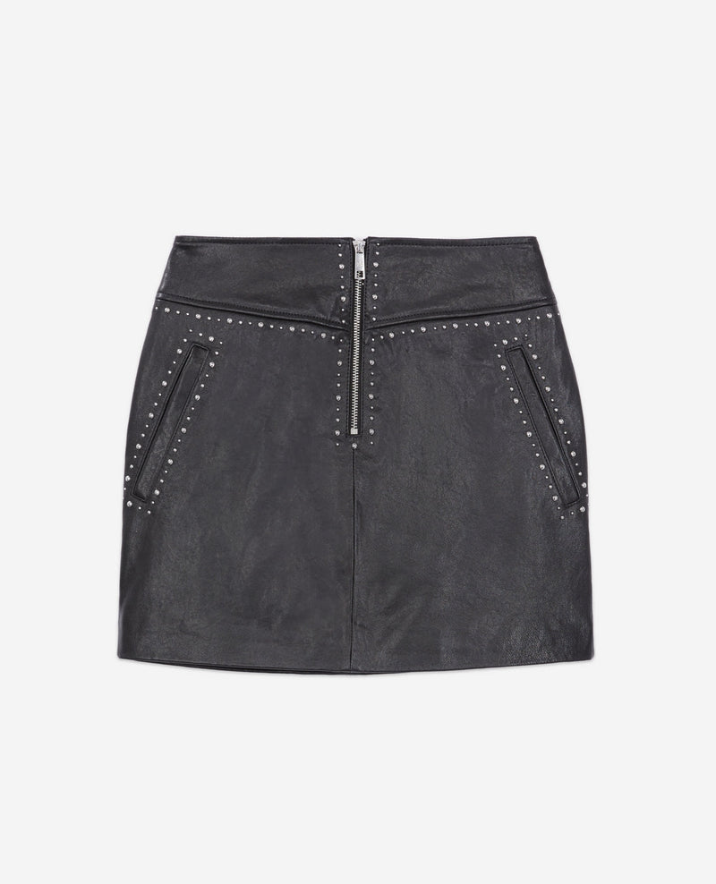 Minifalda de piel de oveja - Negro - Mujer