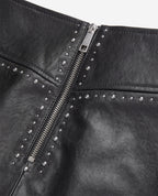 The Kooples - Minifalda de Piel de Cordero - Negro - Mujer
