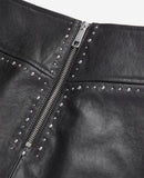 Minifalda de piel de oveja - Negro - Mujer