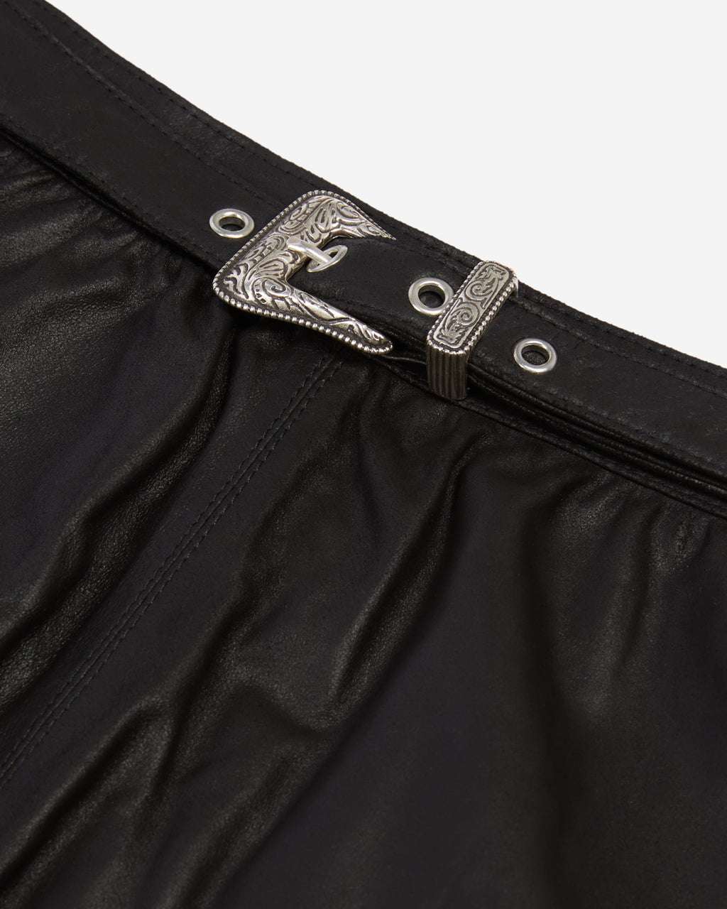 The Kooples - Jupe En Cuir Fin Avec Boucle Western