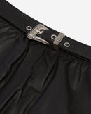 Jupe En Cuir Fin Avec Boucle Western