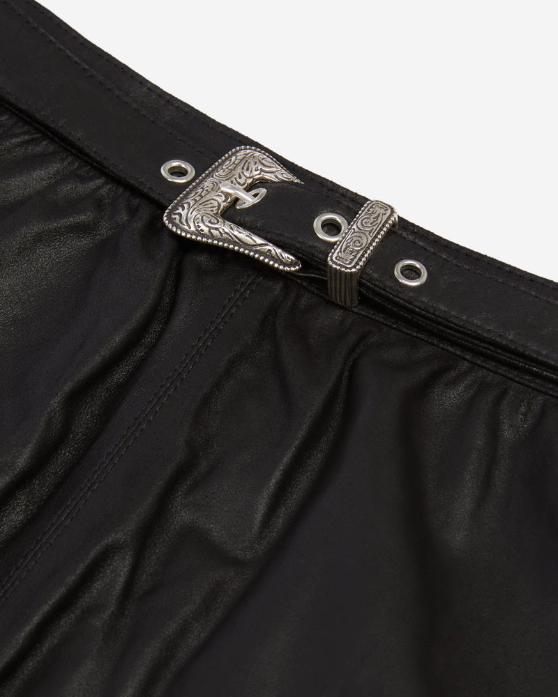 Jupe En Cuir Fin Avec Boucle Western