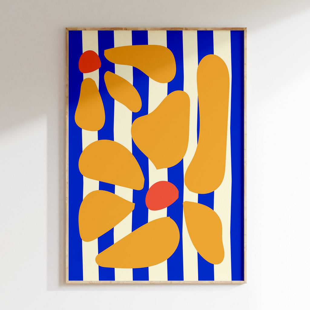Flowers - Affiche Flowers Raye - Jaune